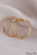 Stainless Steel Bamboo Shape Closed Rings image 1