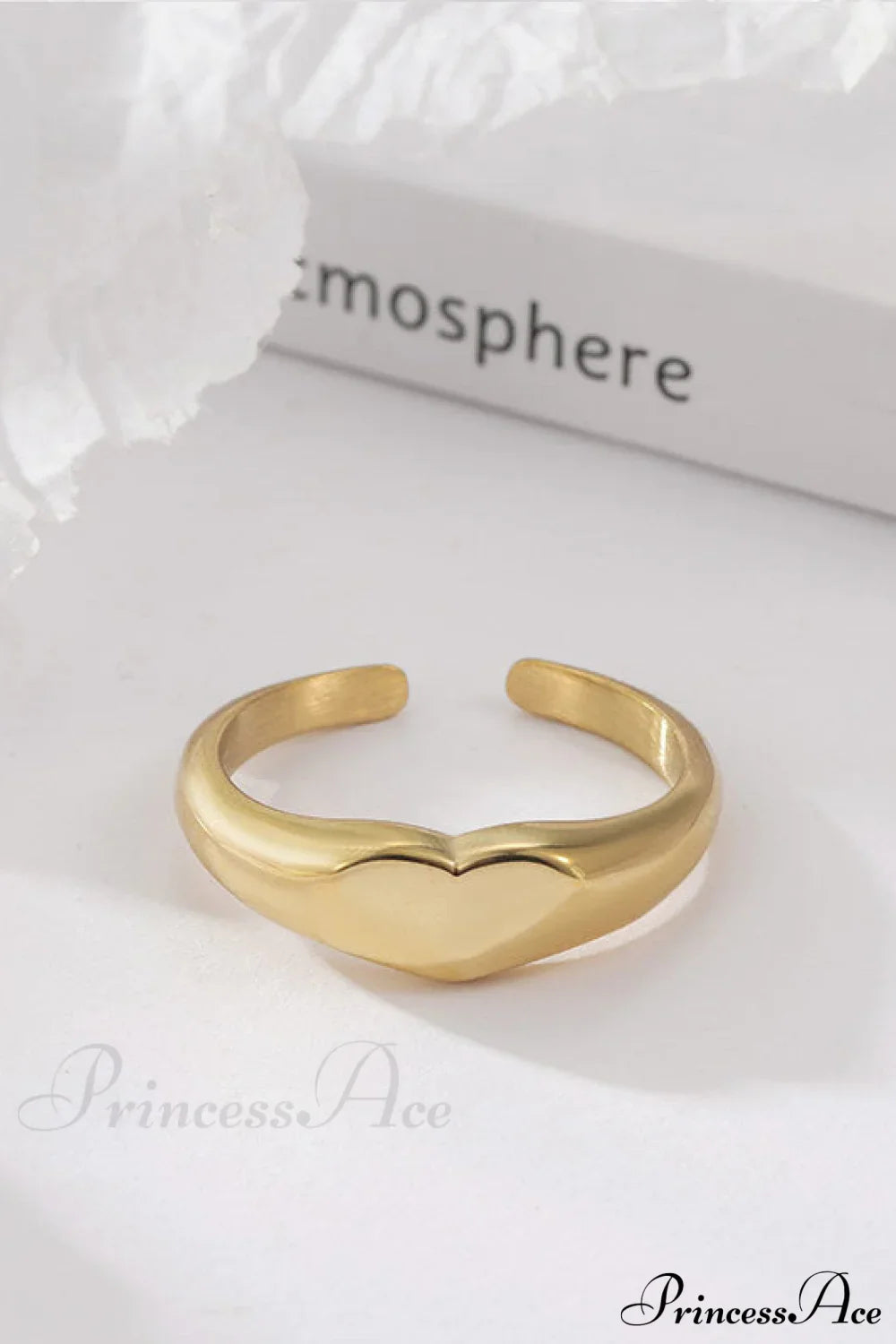 Stainless Steel Glossy Heart Rings image 3