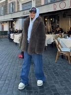 Stand Collar Fluffy Winter Coat image 5