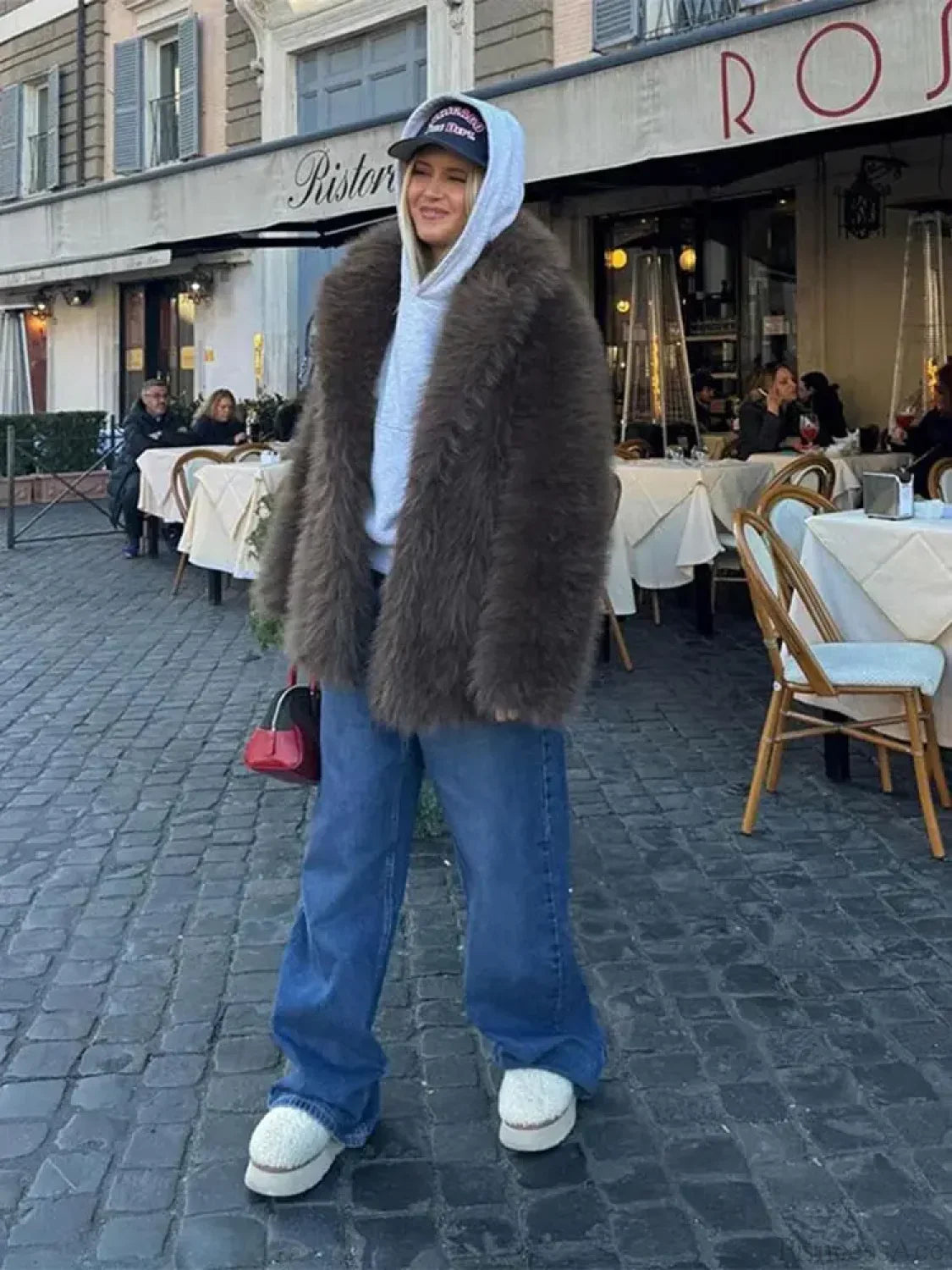 Stand Collar Fluffy Winter Coat image 5