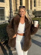 Stand Collar Fluffy Winter Coat image 3