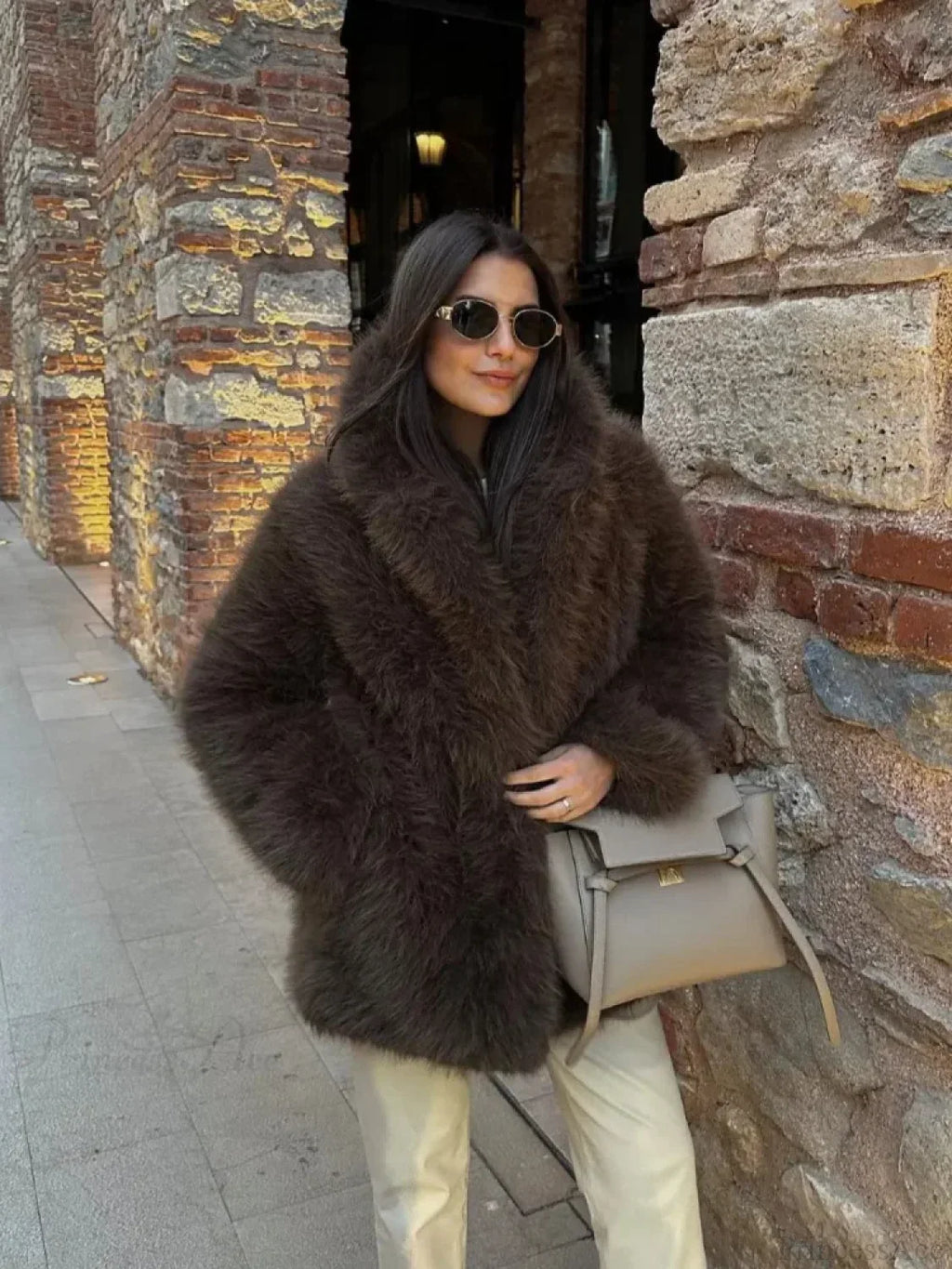 Stand Collar Fluffy Winter Coat image 1