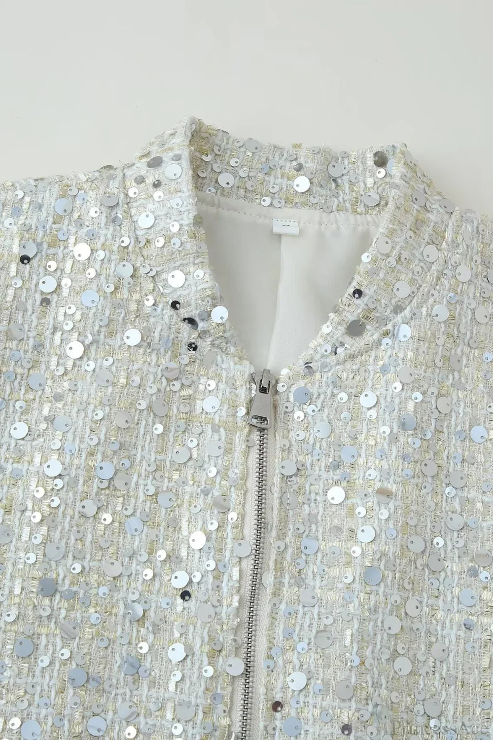 Stand Collar Sequin Long Sleeve Jacket image 3