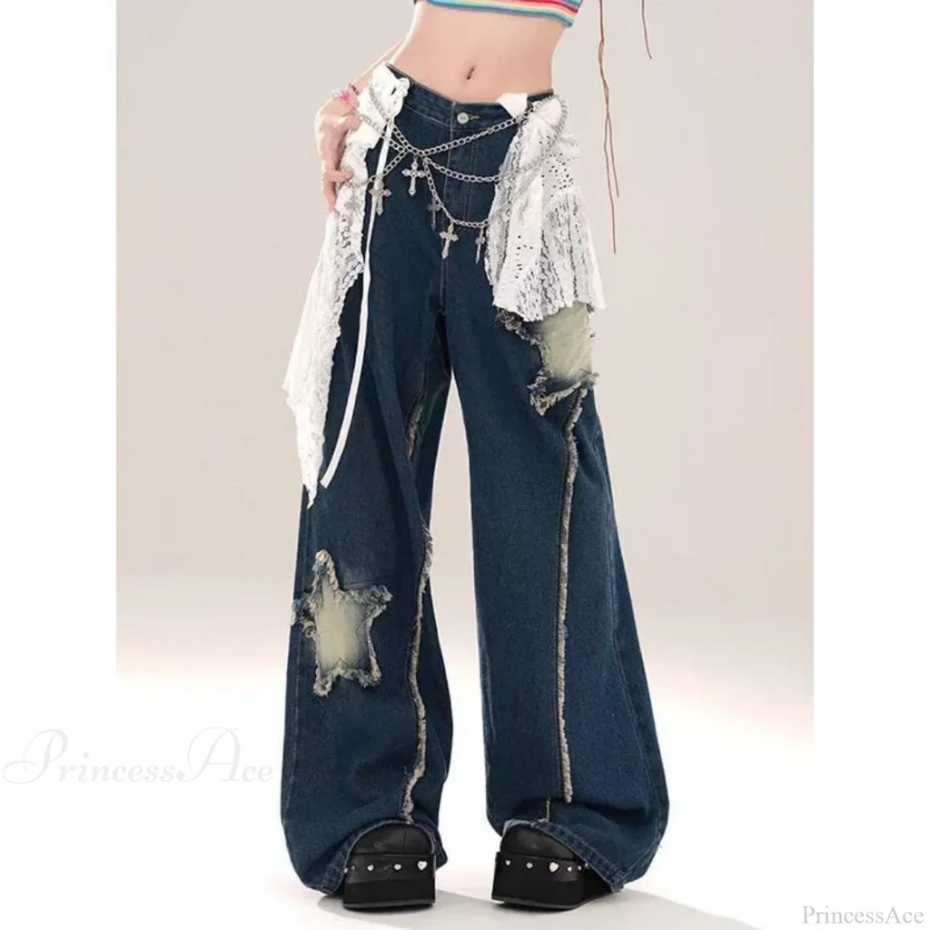 Star Baggy Denim Wide Leg Pants image 4