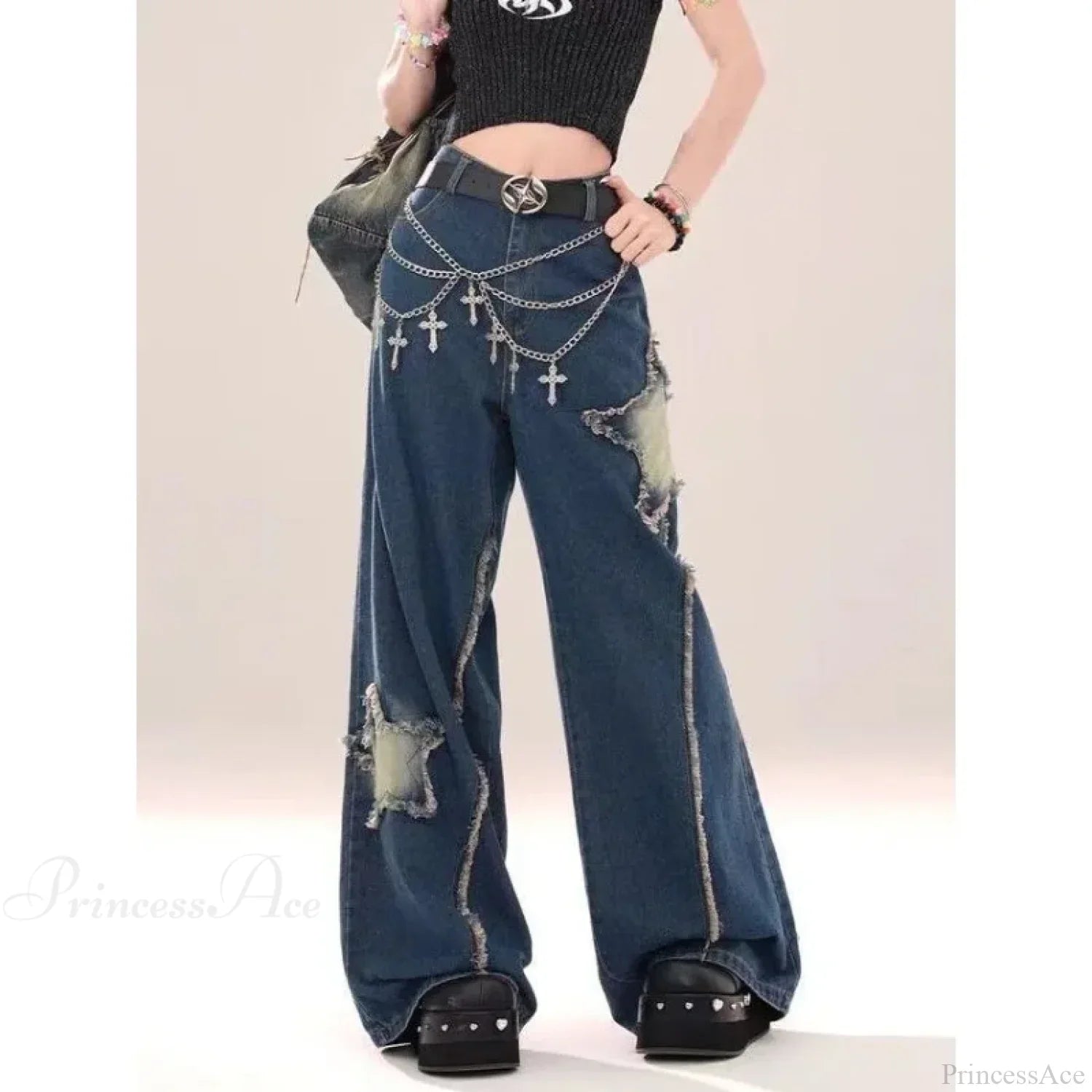 Star Baggy Denim Wide Leg Pants image 2