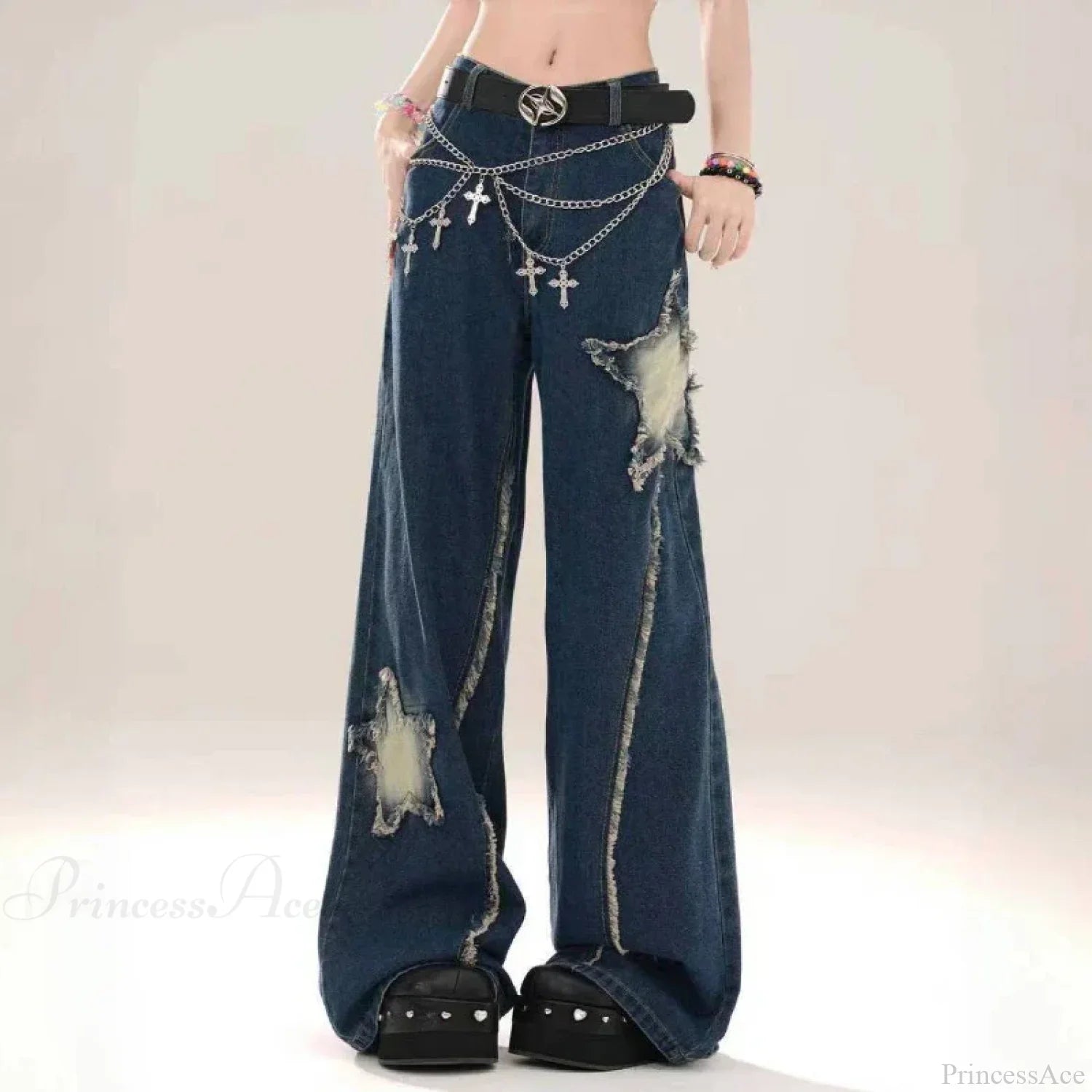 Star Baggy Denim Wide Leg Pants image 1