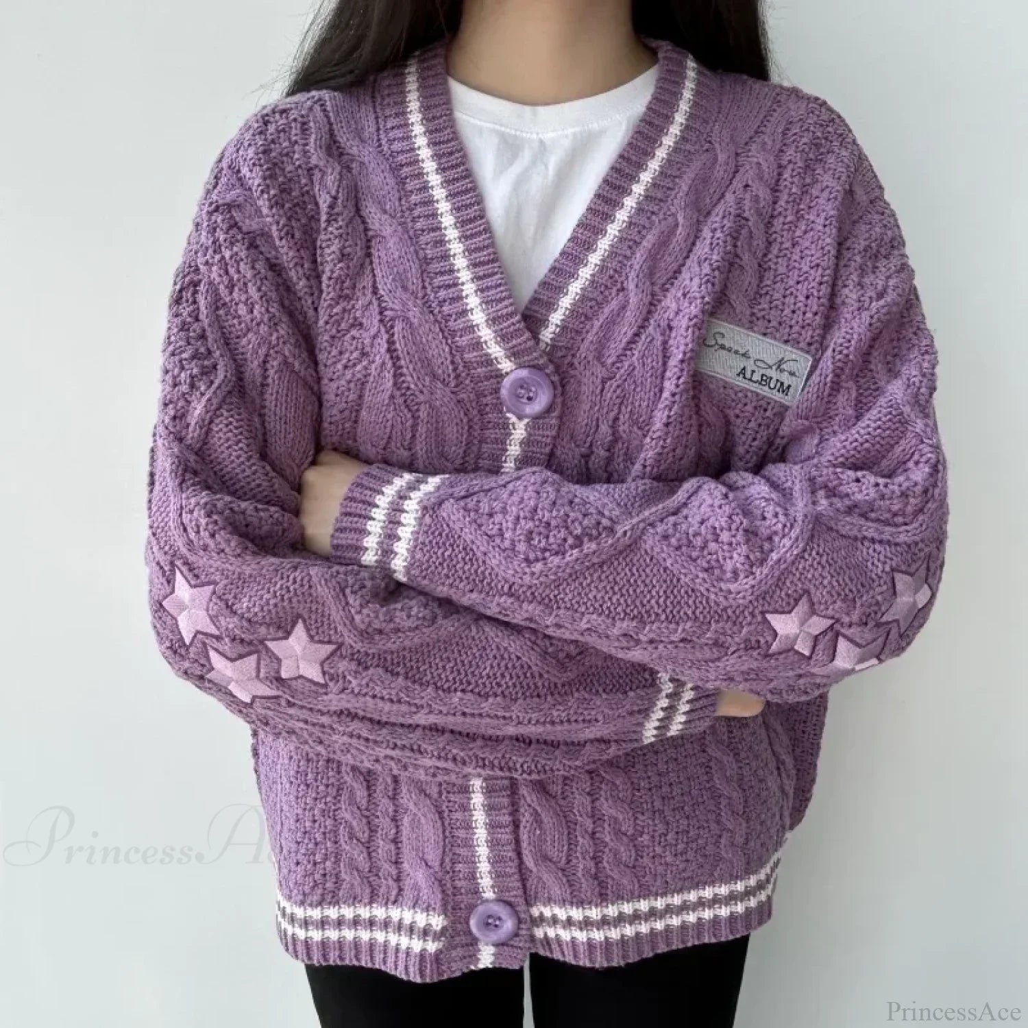 Star Embroidered V-neck Cardigan image 1
