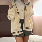 Star Embroidery Knit Button-up Cardigan image 1