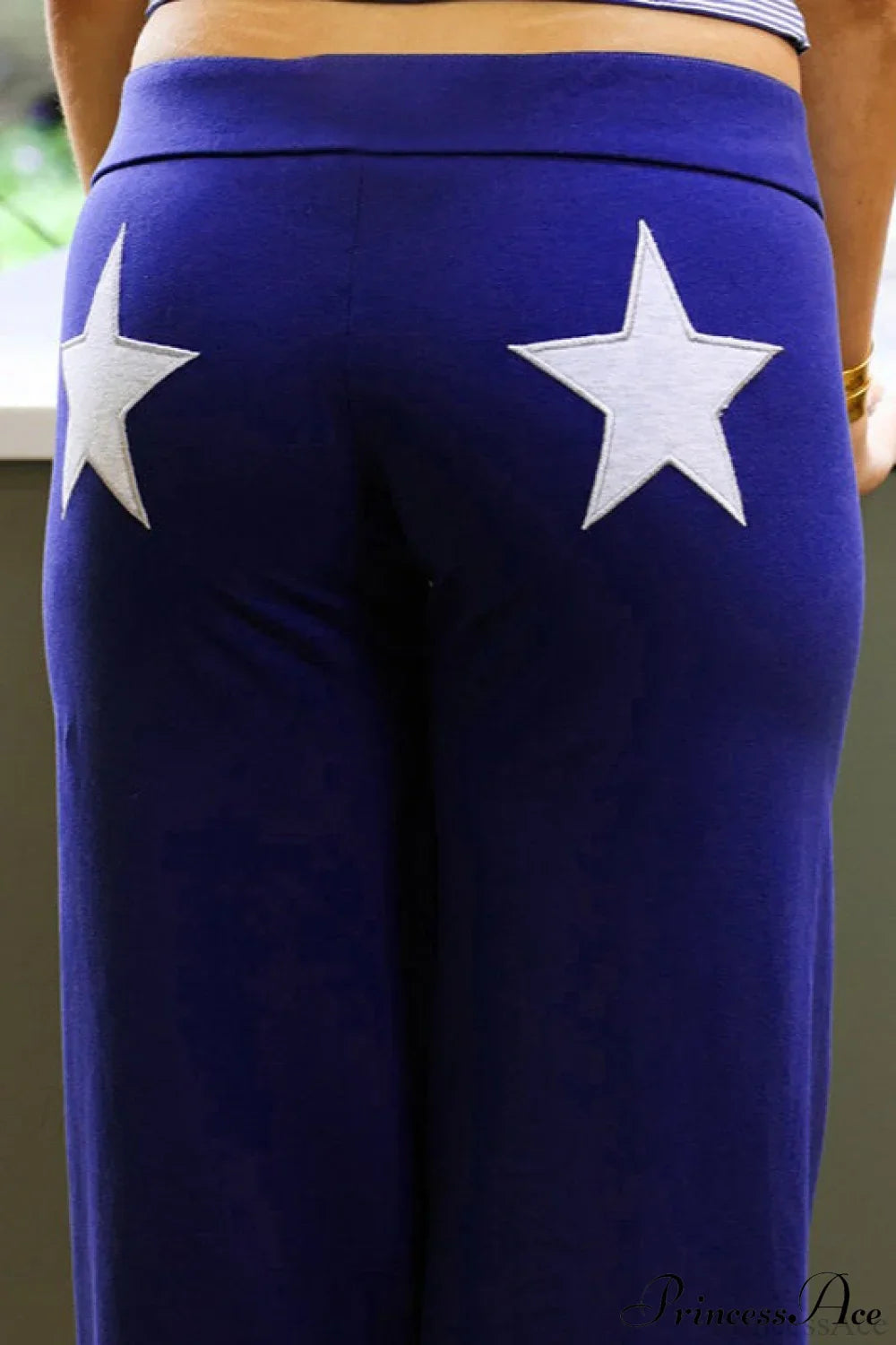 Star Print Stretchy High Waist Straight Leg Pants image 7