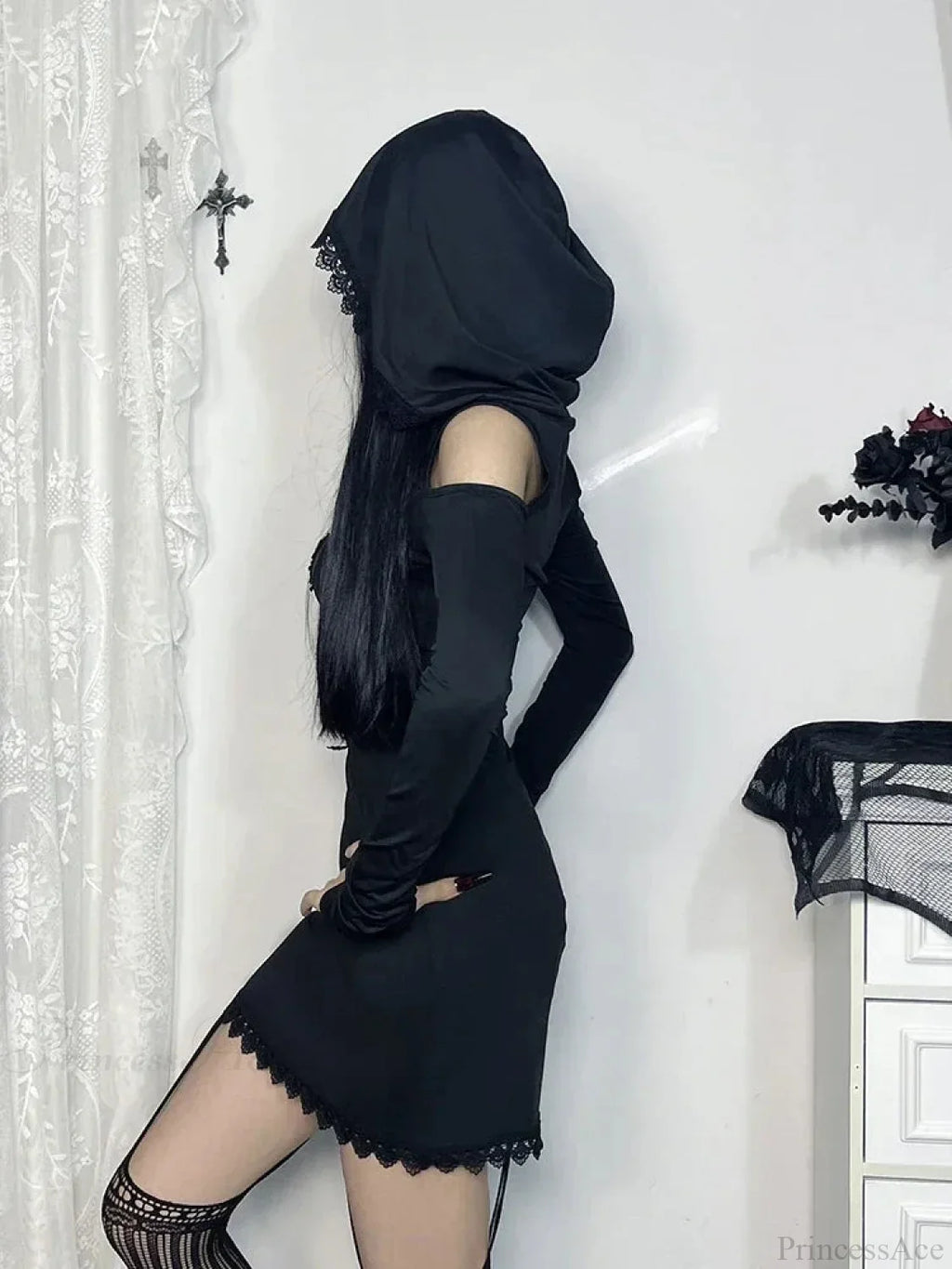 Stitched Hooded Small Dress image 2