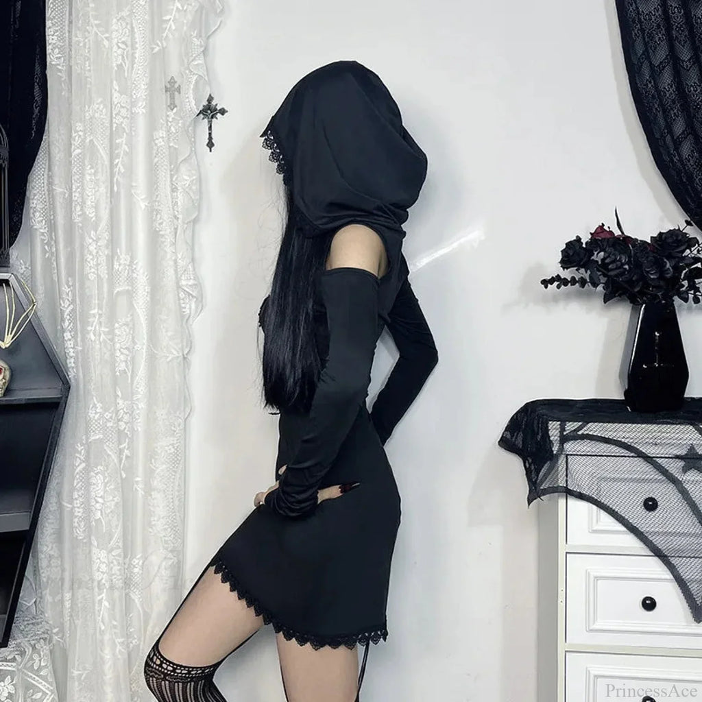 Stitched Hooded Small Dress image 2
