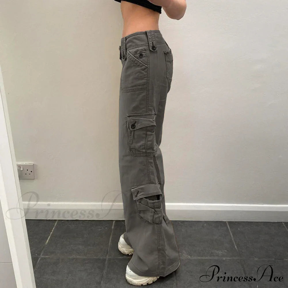Straight High Waist Vintage Cargo Trousers image 8