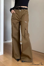 Straight-Leg Multi-Pocket High-Waisted Cargo Pants image 7