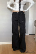 Straight-Leg Multi-Pocket High-Waisted Cargo Pants image 8