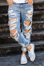 Straight Ripped Jeans image 1