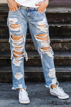 Straight Ripped Jeans image 3