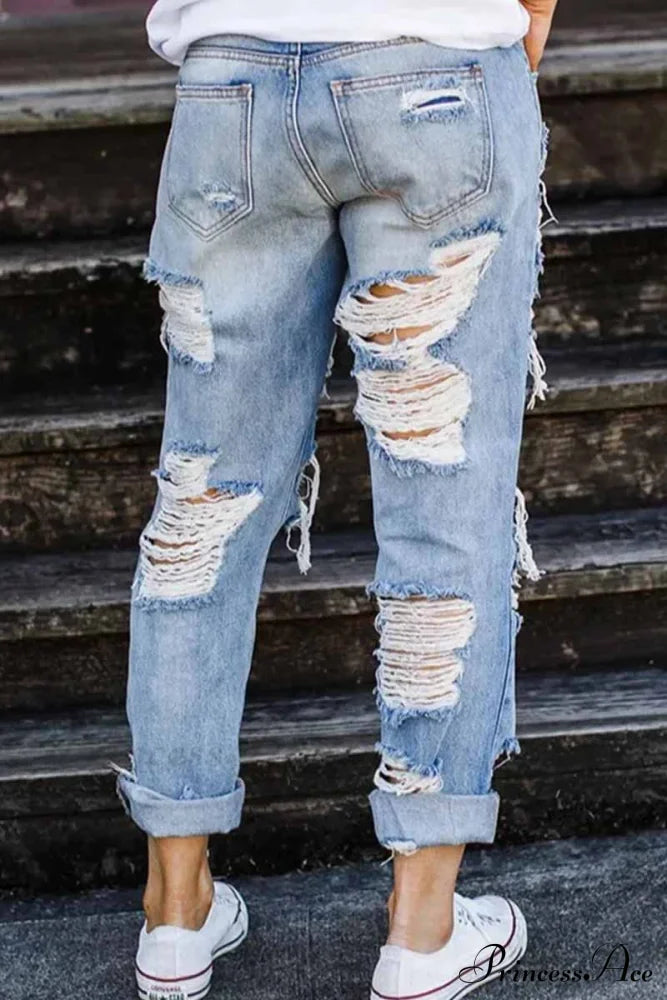 Straight Ripped Jeans image 2