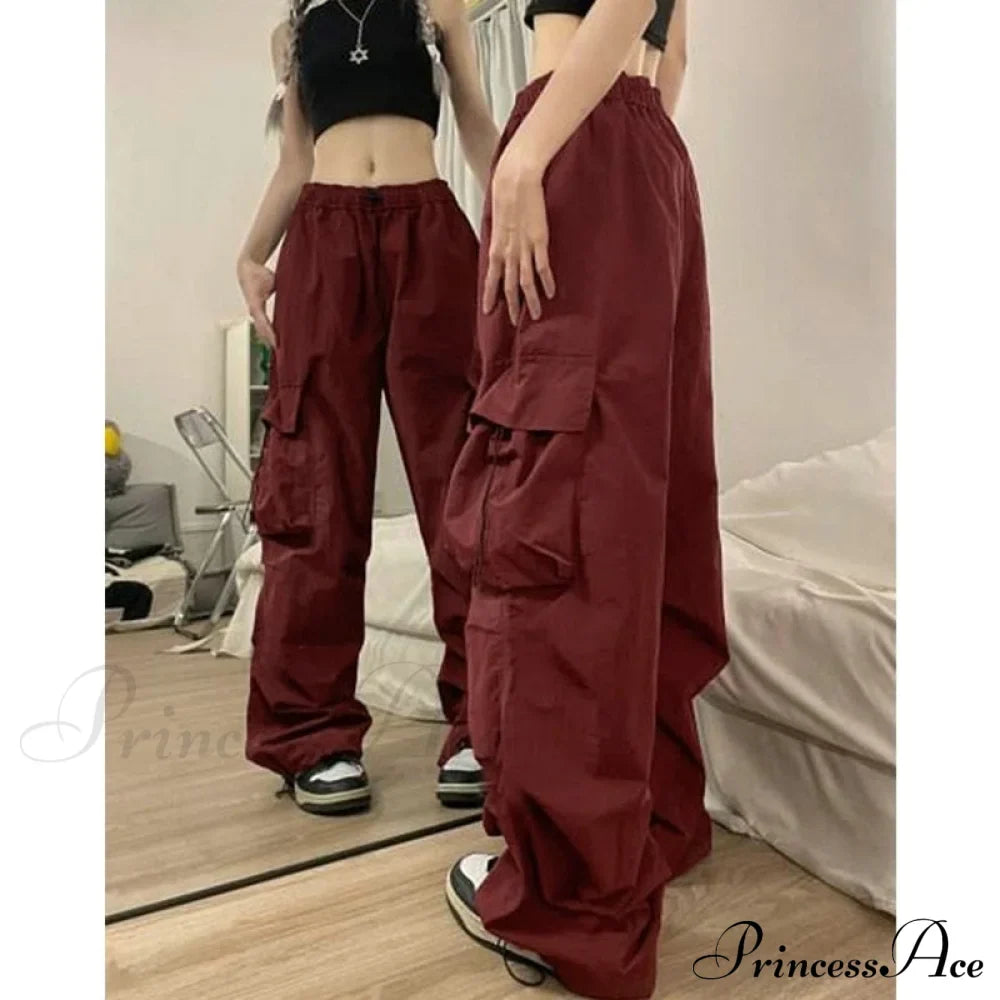 Straight Trousers Fashion Wide Leg Pockets Joggers Trousers image 1