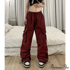 Straight Trousers Fashion Wide Leg Pockets Joggers Trousers image 11