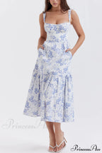 Strap A-Hem Stylish Floral Midi Dress image 9