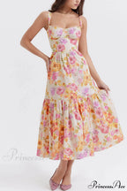 Strap A-Hem Stylish Floral Midi Dress image 1