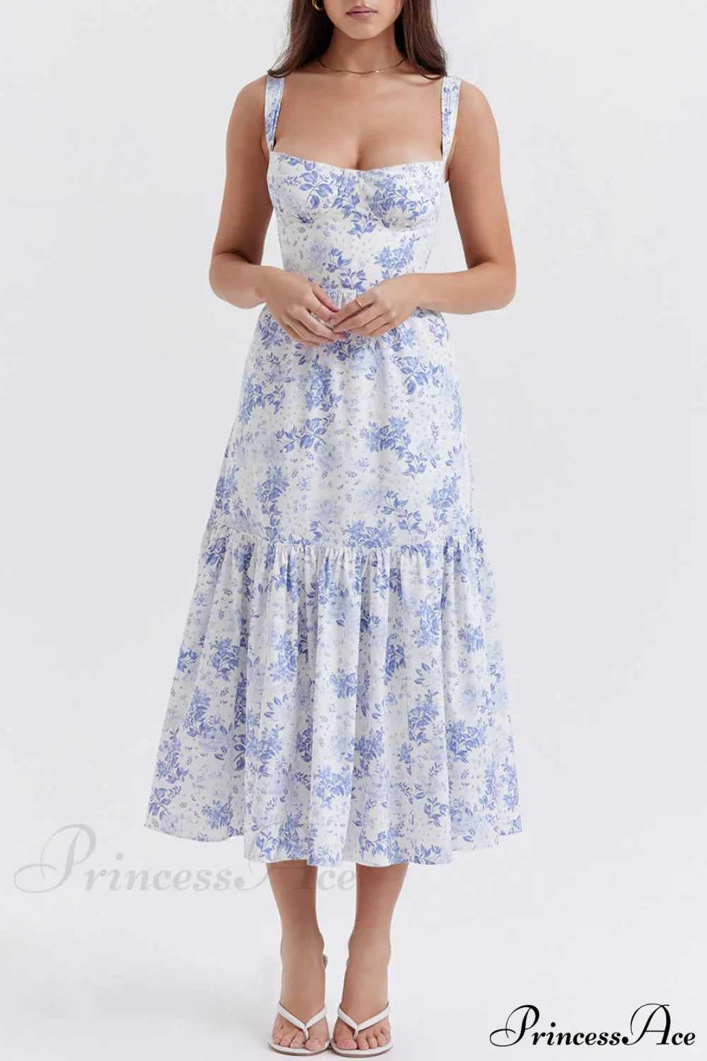 Strap A-Hem Stylish Floral Midi Dress image 11