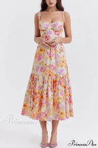Strap A-Hem Stylish Floral Midi Dress image 7