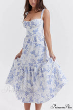Strap A-Hem Stylish Floral Midi Dress image 10