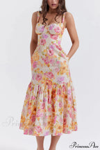 Strap A-Hem Stylish Floral Midi Dress image 3