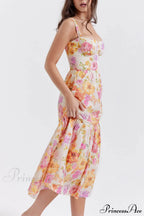 Strap A-Hem Stylish Floral Midi Dress image 4