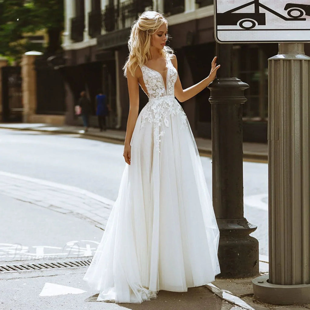 Strapless Bowknot Satin Wedding Dress image 1