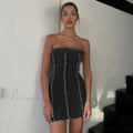 Strapless Denim Elegant Skinny Sleeveless Backless Mini Dress image 5