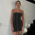 Strapless Denim Elegant Skinny Sleeveless Backless Mini Dress image 5