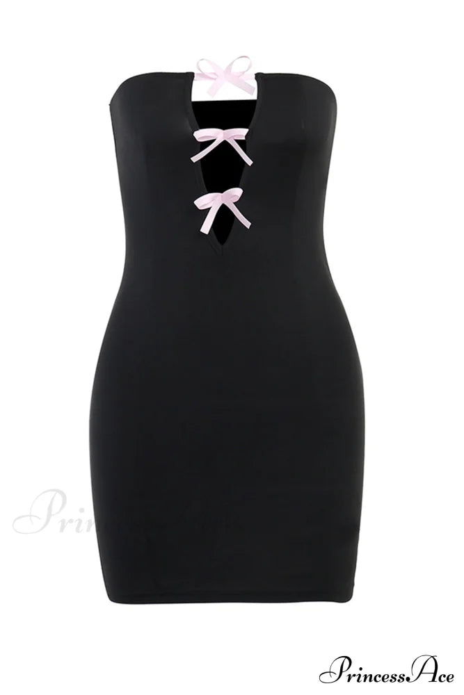 Strapless Dress with Bow-Tie Cut-Out image 7