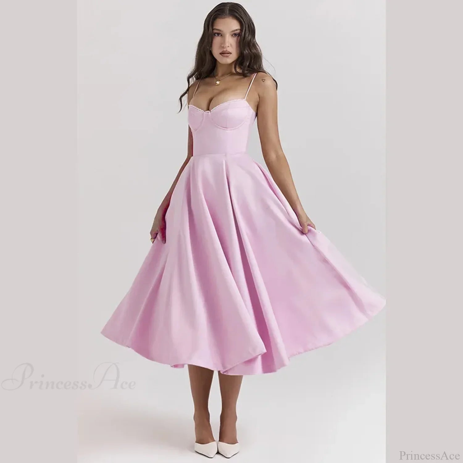 Strapless Elegant A-line Vacation Dress image 3