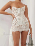 Strapless Lace Corset Mini Dress - Sleeveless Bodycon Party Dress image 5