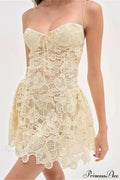 Strapless Lace Embroidery Sexy Party Dress image 1