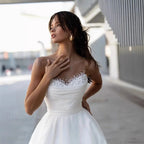 Strapless Sweet Lace Long Train Wedding Dress image 2