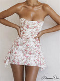 Strapless Tube Sexy Off Shoulder Low Cut Ruched Mini Dress image 1