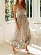 Strapless Vacation Summer Maxi Beach Boho Dress image 3