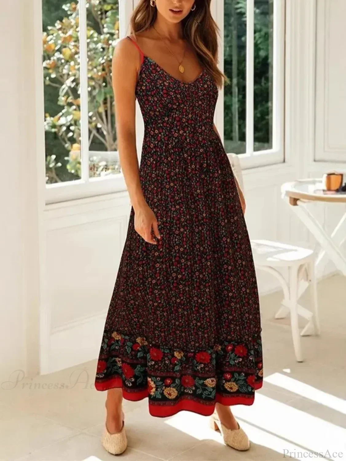Strapless Vacation Summer Maxi Beach Boho Dress image 5