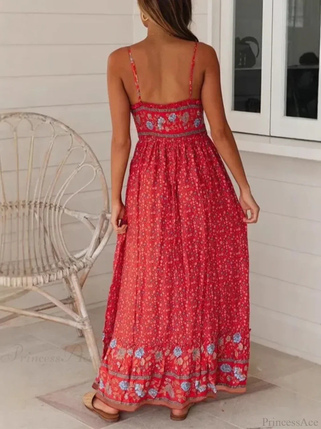 Strapless Vacation Summer Maxi Beach Boho Dress image 2