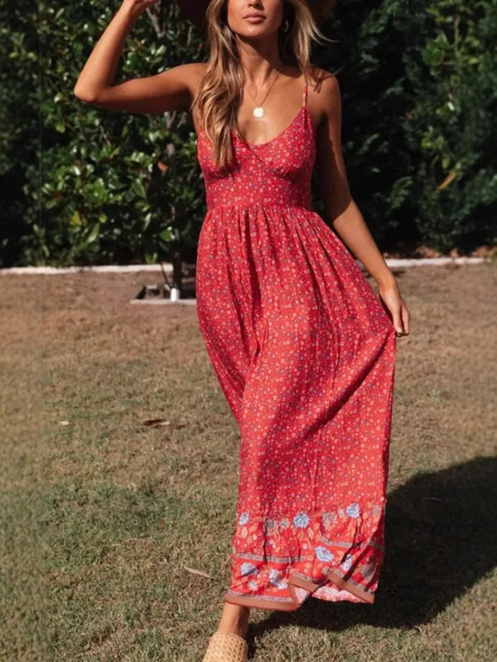 Strapless Vacation Summer Maxi Beach Boho Dress image 1
