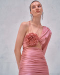 Strappy Asymmetrical Embroidered Prom Dress image 1