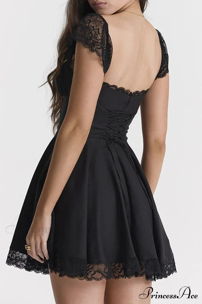 Strappy Lace Patchwork Corset Dress image 14