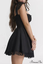 Strappy Lace Patchwork Corset Dress image 13