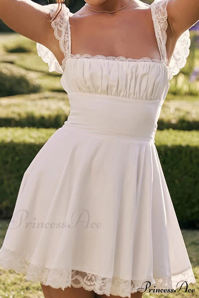 Strappy Lace Patchwork Corset Dress image 4