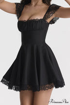 Strappy Lace Patchwork Corset Dress image 17