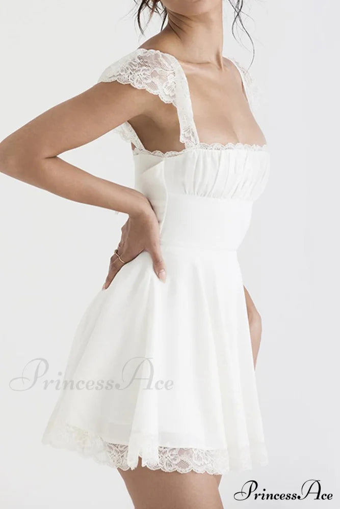 Strappy Lace Patchwork Corset Dress image 6