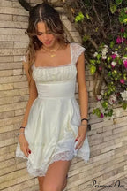 Strappy Lace Patchwork Corset Dress image 1